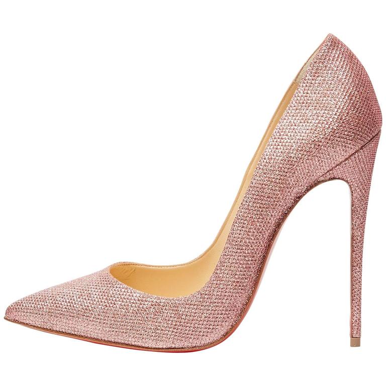 Christian Louboutin New Pink Canvas So Kate Evening High Heels Pumps in ...