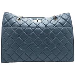 Chanel Blue Quilting Calfskin Leather Chain Shoulder Bag 10
