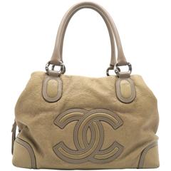 Chanel Brown Calfskin Leather Tote Bag