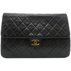 Chanel Black Quilting Lambskin Leather Shoulder Bag