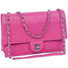 CHANEL Quilted Flap Bag in Pink Lamb Leather