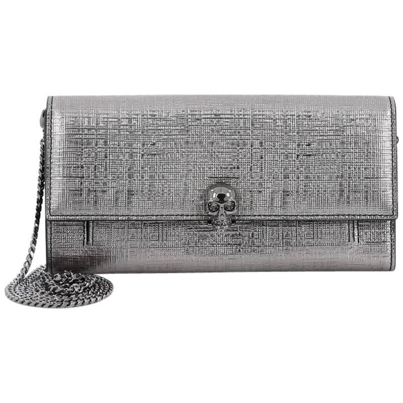 Alexander McQueen Skull Wallet on Chain Leather Small
