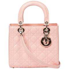 Lady Dior MM Soft Pink Cannage Patent Leather