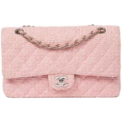 Classic Double Flap 25cm Light Pink Tweed