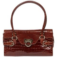 Handbag Brown Crocodile