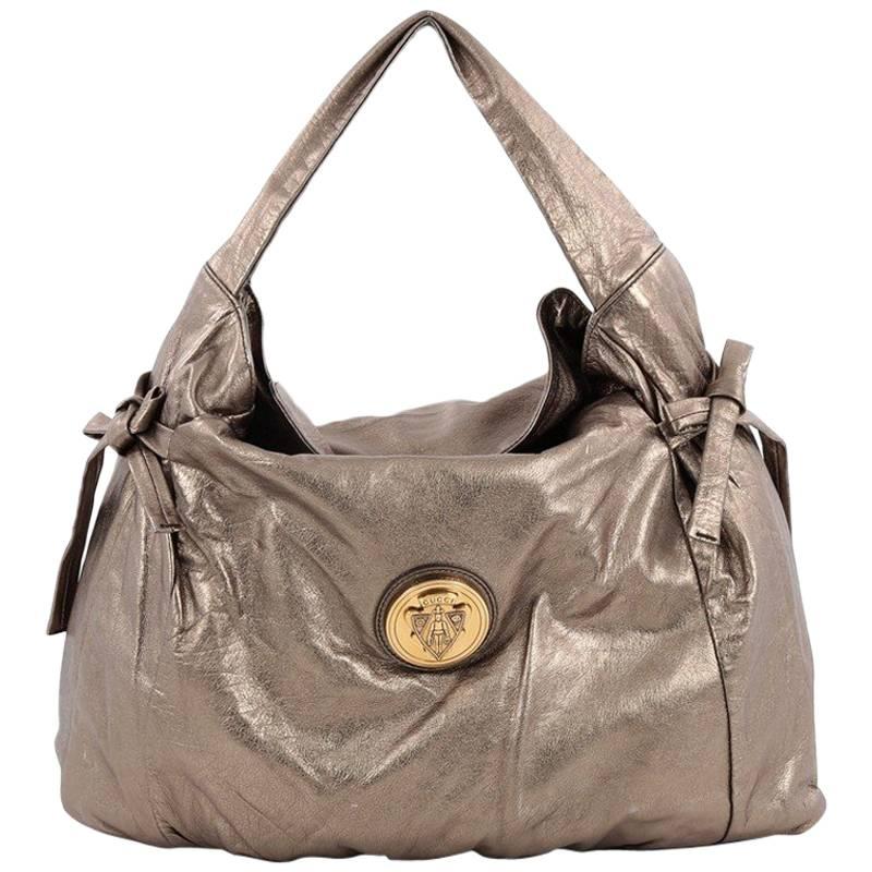 Gucci Hysteria Fold Over Hobo Leather Medium