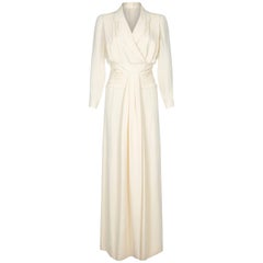 1980s Chanel Cream Silk Dress