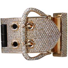 Hermès Dark Brown Matte Crocodile Diamond Buckle Cuff 2