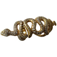 Loree Rodkin Diamond and 18K Gold Snake Knuckle Bondage Ring