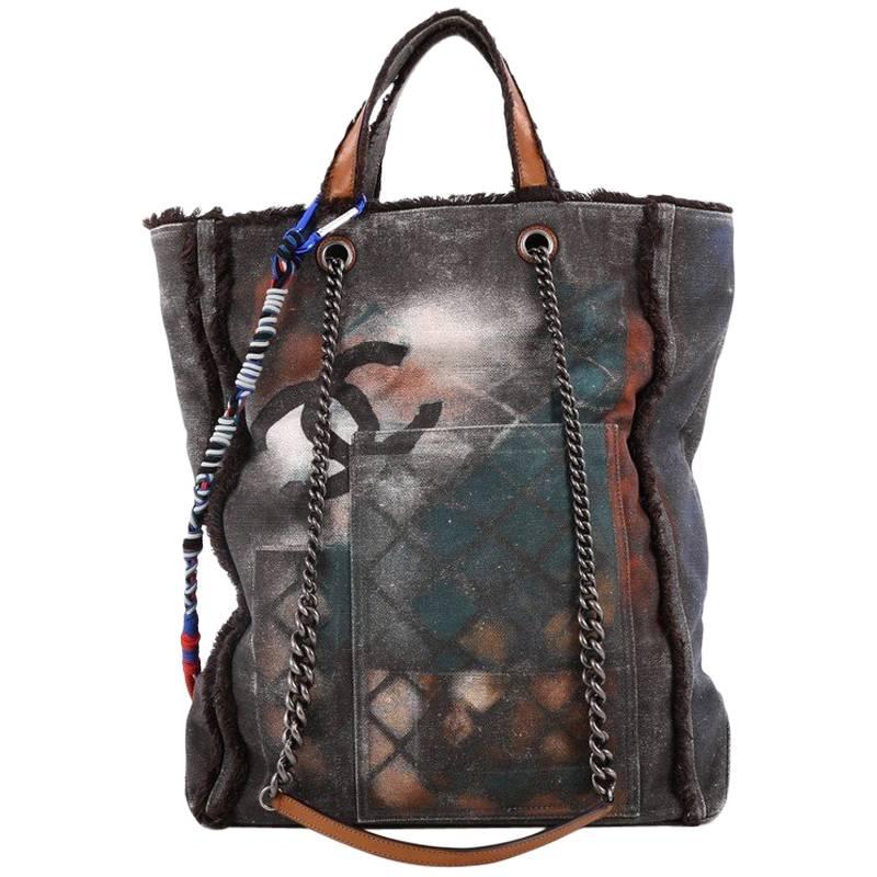 Chanel Art School Oh My Boy Tote Graffiti Canvas