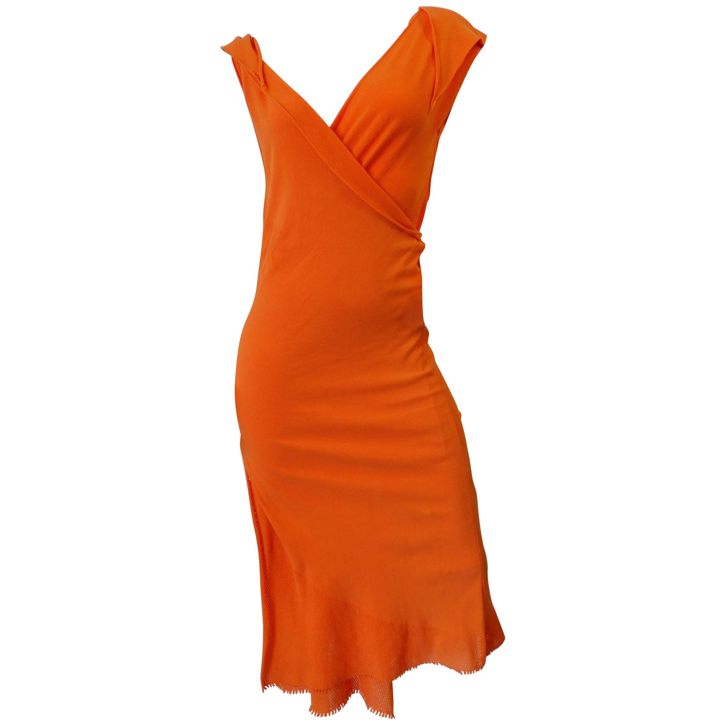 Documented 2005 A-POC by Issey Miyake & Dai Fujiwara 2-Piece Orange Dress Set For Sale