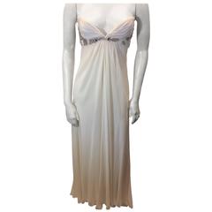 J Mendel White Beaded Gown with Back Cutout 6