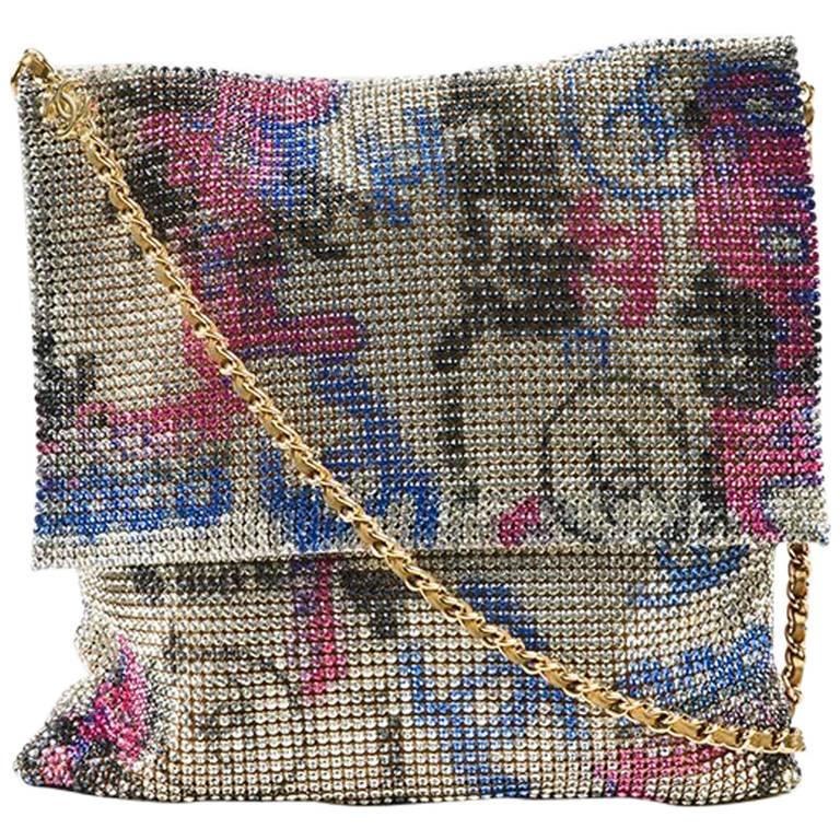 Chanel Multicolor Crystal Embellishment Shoulder Bag For Sale