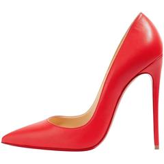 Christian Louboutin New Red Leather So Kate High Heels Pumps in Box 6