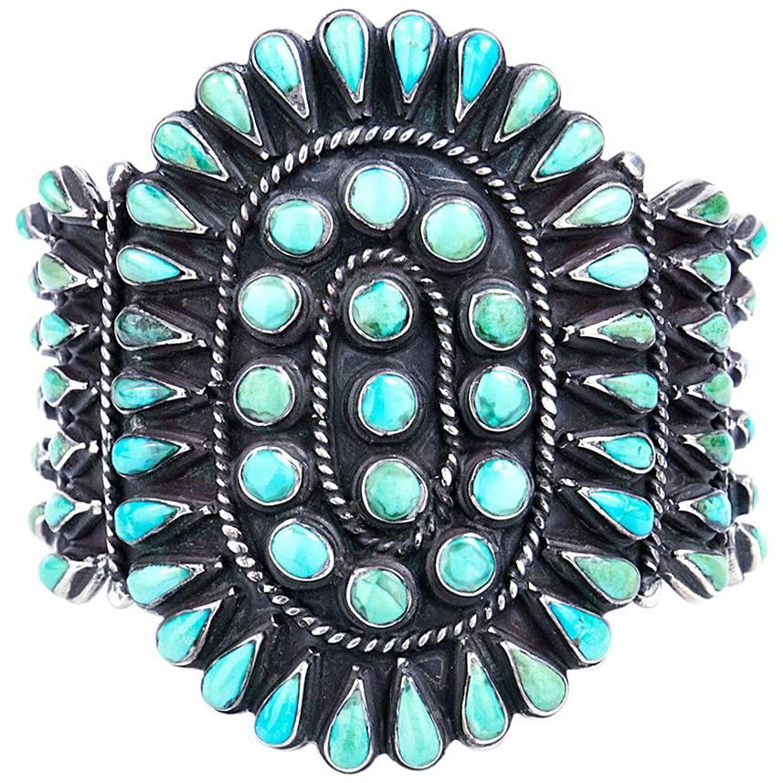 Monster Navajo Turquoise Cuff Bracelet For Sale
