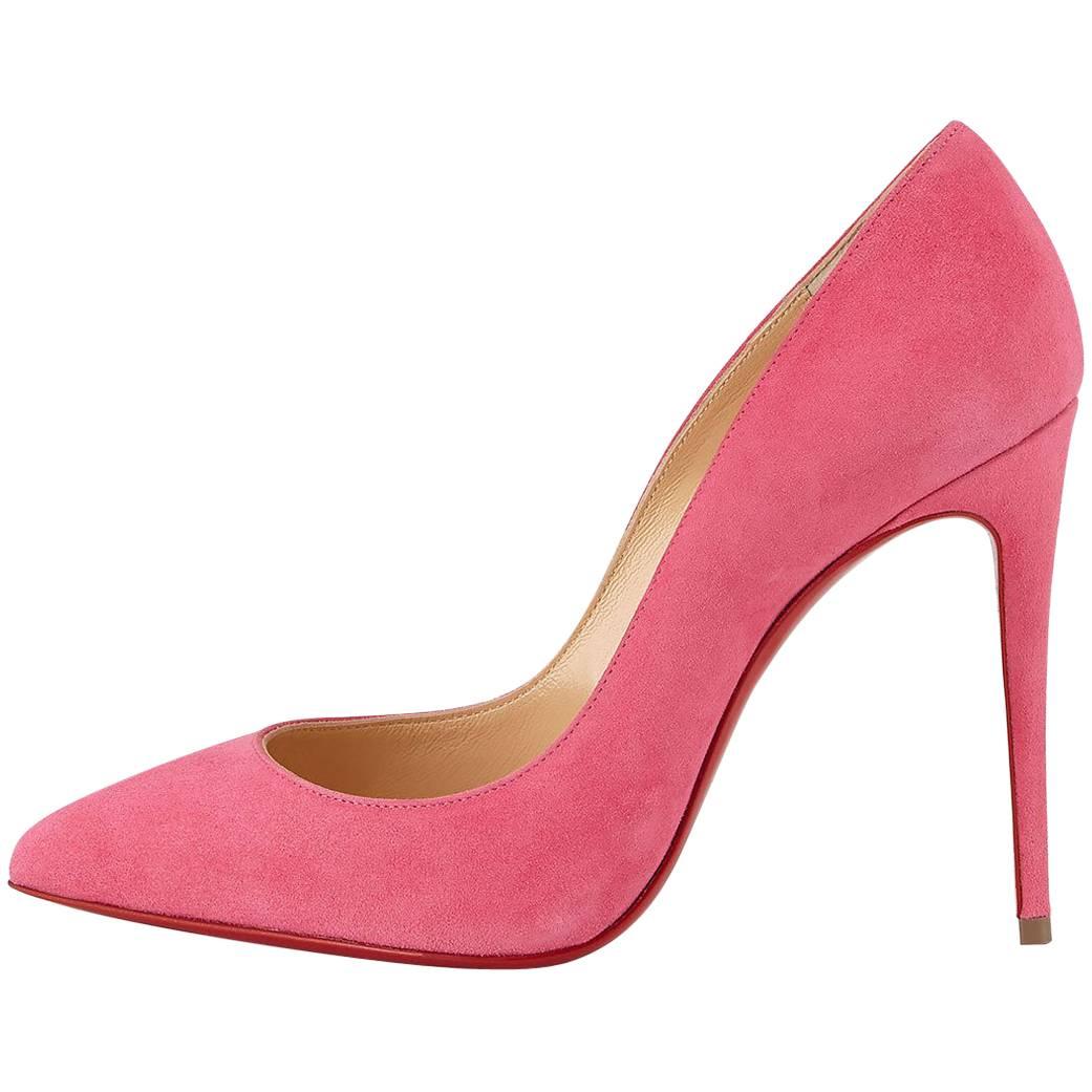 Christian Louboutin New Pink Suede Pigalle Follie High Heels Pumps in Box