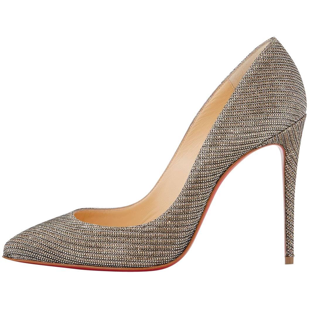 Christian Louboutin New Metallic Chain Pigalle Follie High Heels Pumps in Box