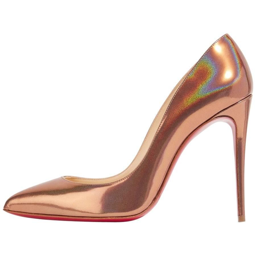 Christian Louboutin New Copper Leather Pigalle Follie High Heels Pumps in Box