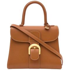 Delvaux Peach Leather Mini Le Brillant Top Handle Bag For Sale at 1stDibs