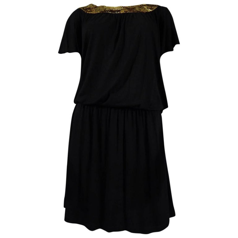 Biba black mini Dress, Circa 1970 For Sale at 1stDibs
