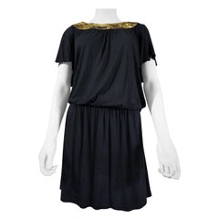 A Biba black embroidered mini Dress, Circa 1970-1980