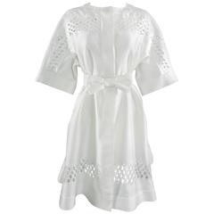 Temperley London Runway White Broderie Anglaise Dress / Coat