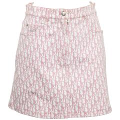 Christian Dior by John Galliano Pink Trotter Logo Skirt 1