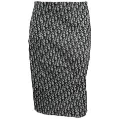 John Galliano for Christian Dior Black Trotter logo Skirt 1