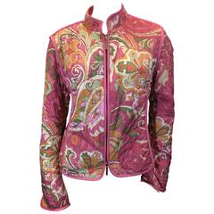 Etro Pink Paisley Quilted Jacket