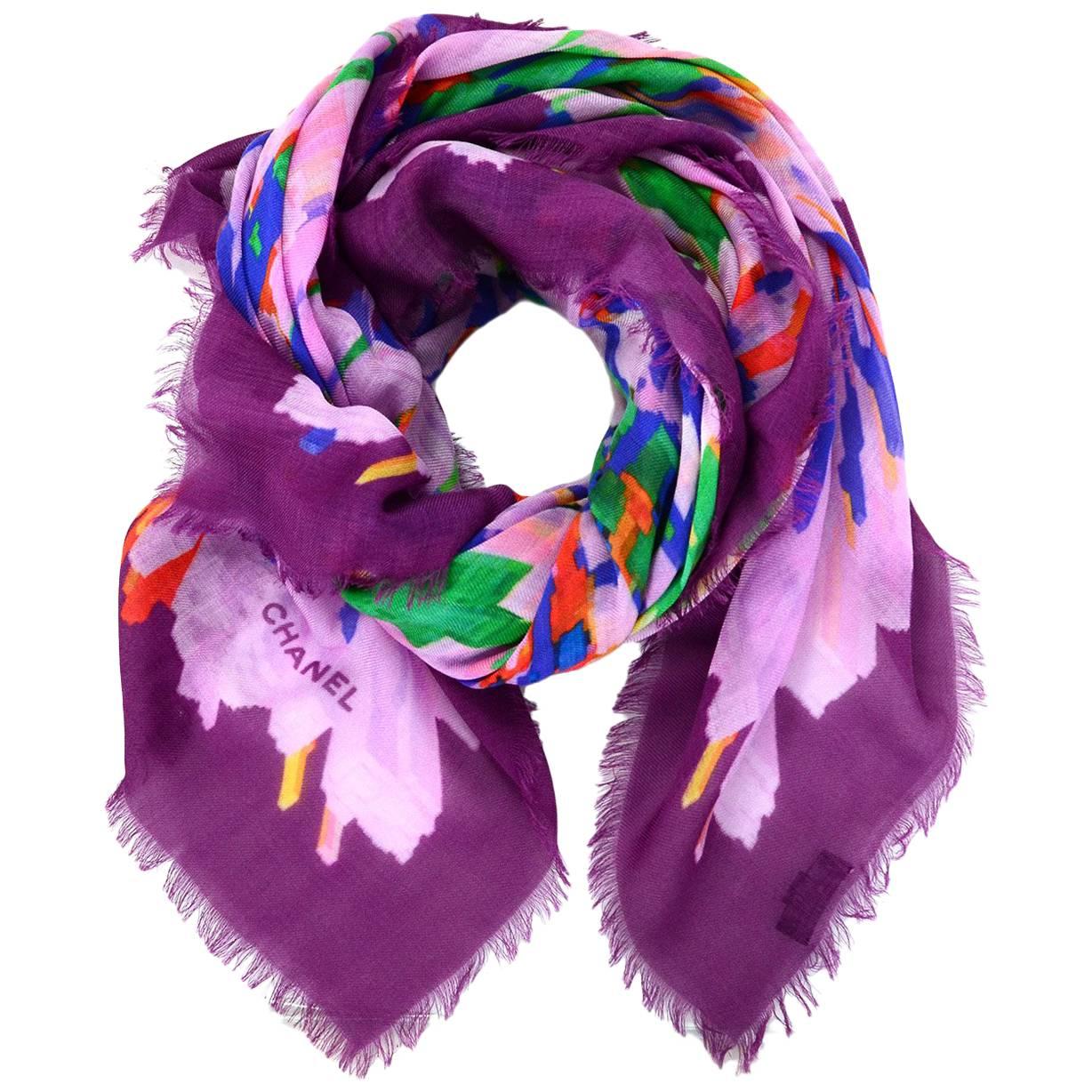 Chanel NEW WITH TAGS 2017 Multicolor Cashmere Scarf rt. $1, 100