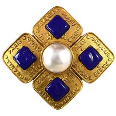 Chanel Vintage '80s Four Gold Squares Brooch Pin