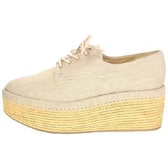 Stuart Weitzman Kent Platform Oxford Espadrilles Sz 8.5