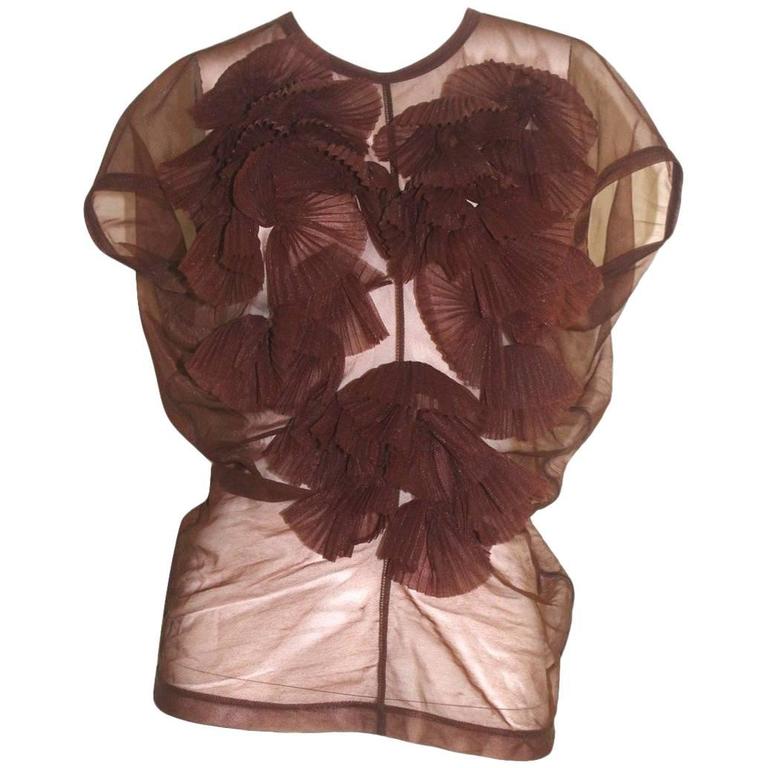 Comme des Garcons 1990 Collection Pleated Flower Design Top at 1stDibs