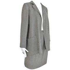 1970s Christian Dior Couture Black and White Checkered Jacket and skirt set 12