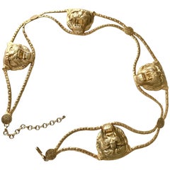 1970s Lion Buckles Chain Belt