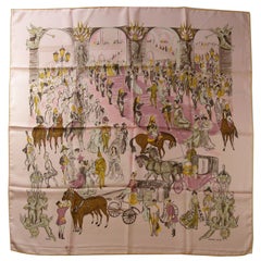 RARE Hermès Soirée de Gala scarf silk twill 90 cm / BRAND NEW