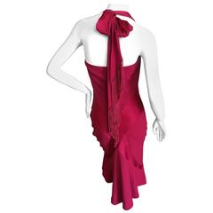 John Galliano Vintage Red Cocktail Dress With Tassel Tie Back 12