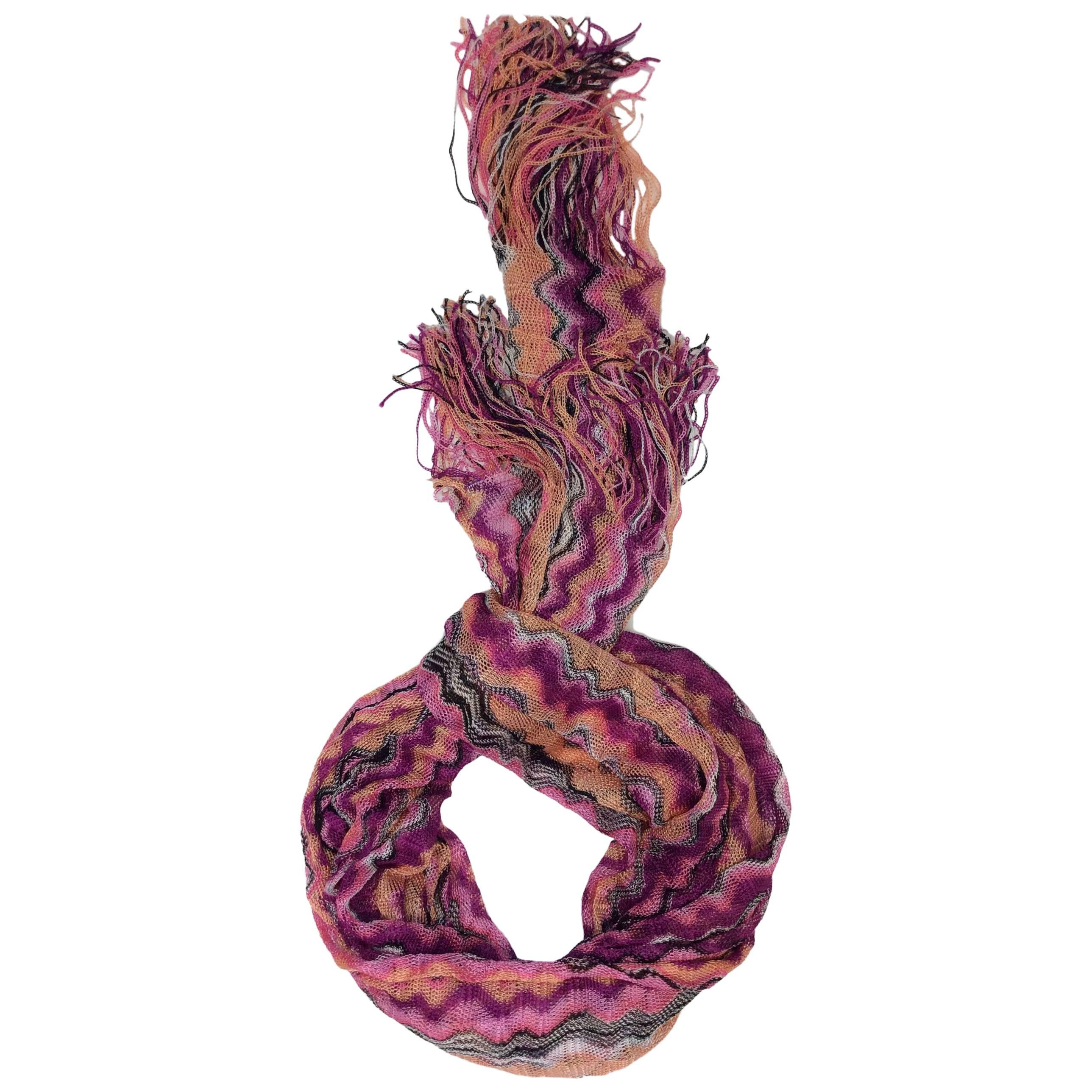 Pink Chevron Knitted Scarf with Fringe
78 inches long
15 inches wide
100% Viscose