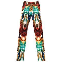 Alexander McQueen 2009 Crystal Kaleidoscope Multicolor Print Legging Leggings