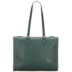 Hermes Green Leather Shoulder Bag 10