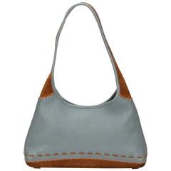 Ferragamo Blue Leather Shoulder Bag 4