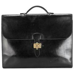 Hermes Black Calf Leather Briefcase Sac a Depeches 7