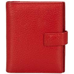 Gucci Red Textured Leather Notebook Cover 11