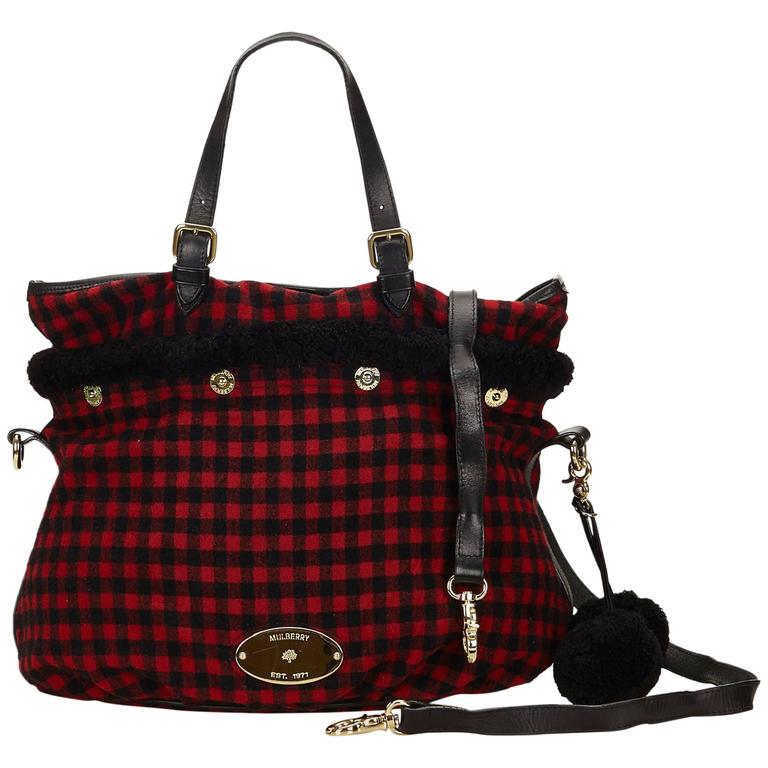 Mulberry Black Wool Tote Bag For Sale at 1stdibs