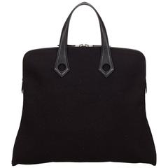 Hermes Black Canvas Cabas 12