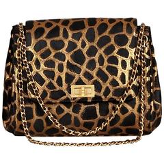 Chanel Brown Animal Print Metallic Ponyhair Reissue Flap 5
