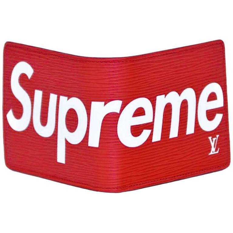 Louis Vuitton X Supreme Brazza Wallet Epi Red