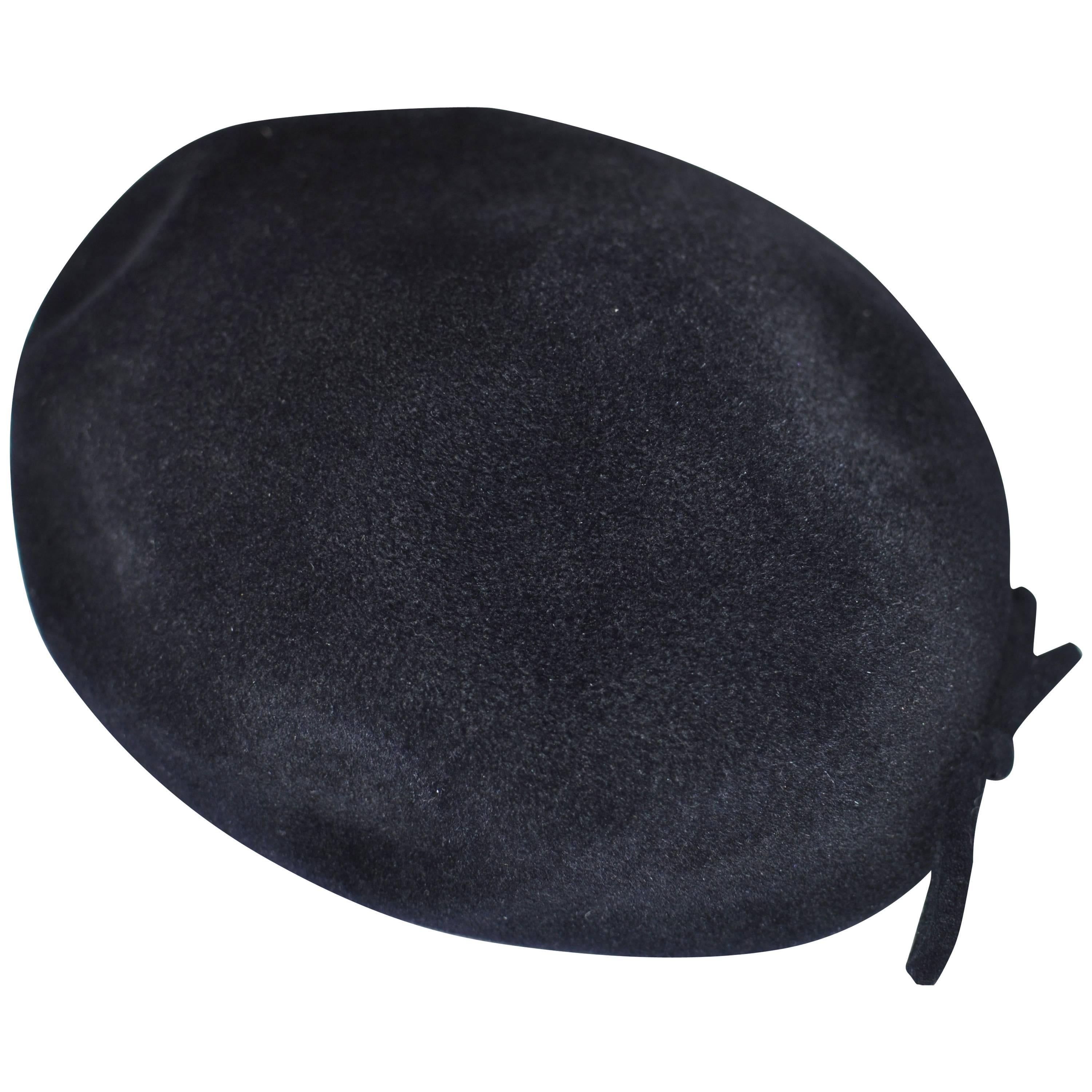 1950s Black Velour Hat For Sale