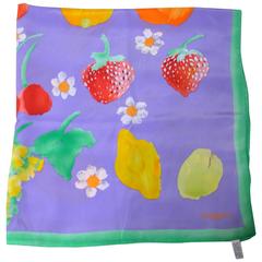 Ungaro Cornucopia of Fruit and Flowers Silk Scarf