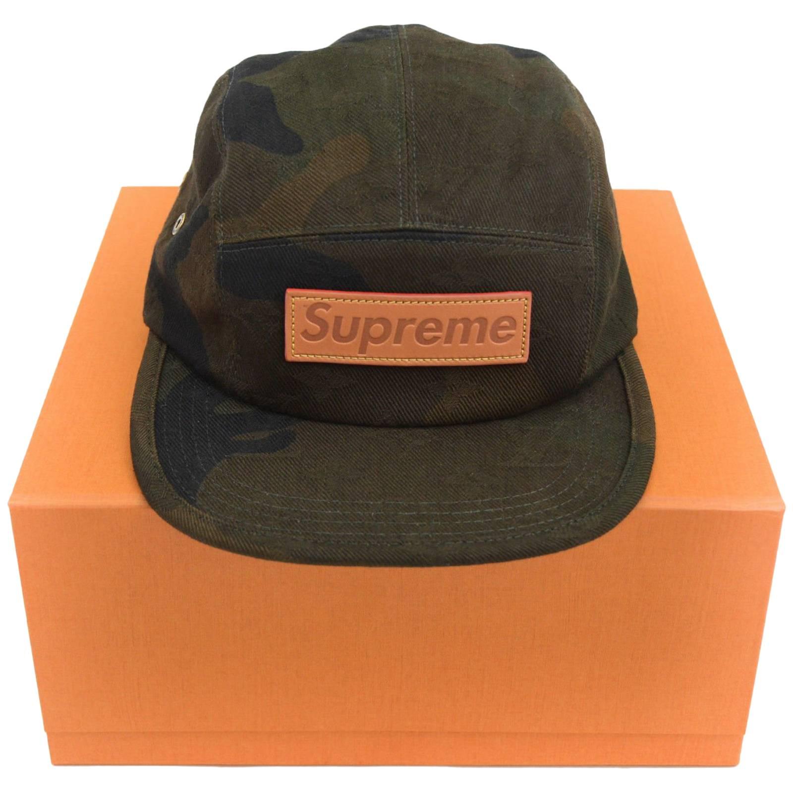 Louis Vuitton Men's Hat Supreme x Limited Edition 5 Panels Camouflage Cap